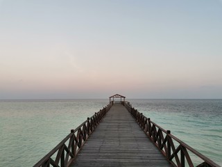 Beautiful sunrise view in Sipadan Island before heading to sunrise dive in Barracuda Point,  Sipadan Island, Semporna. Sabah, Malaysia. Borneo. The Land Below The Wind.