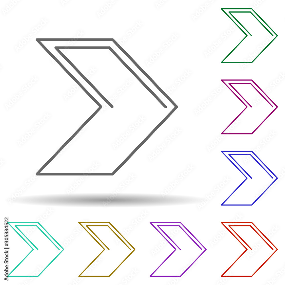 Poster arrow multi color icon. simple thin line, outline vector of web icons for ui and ux, website or mobi