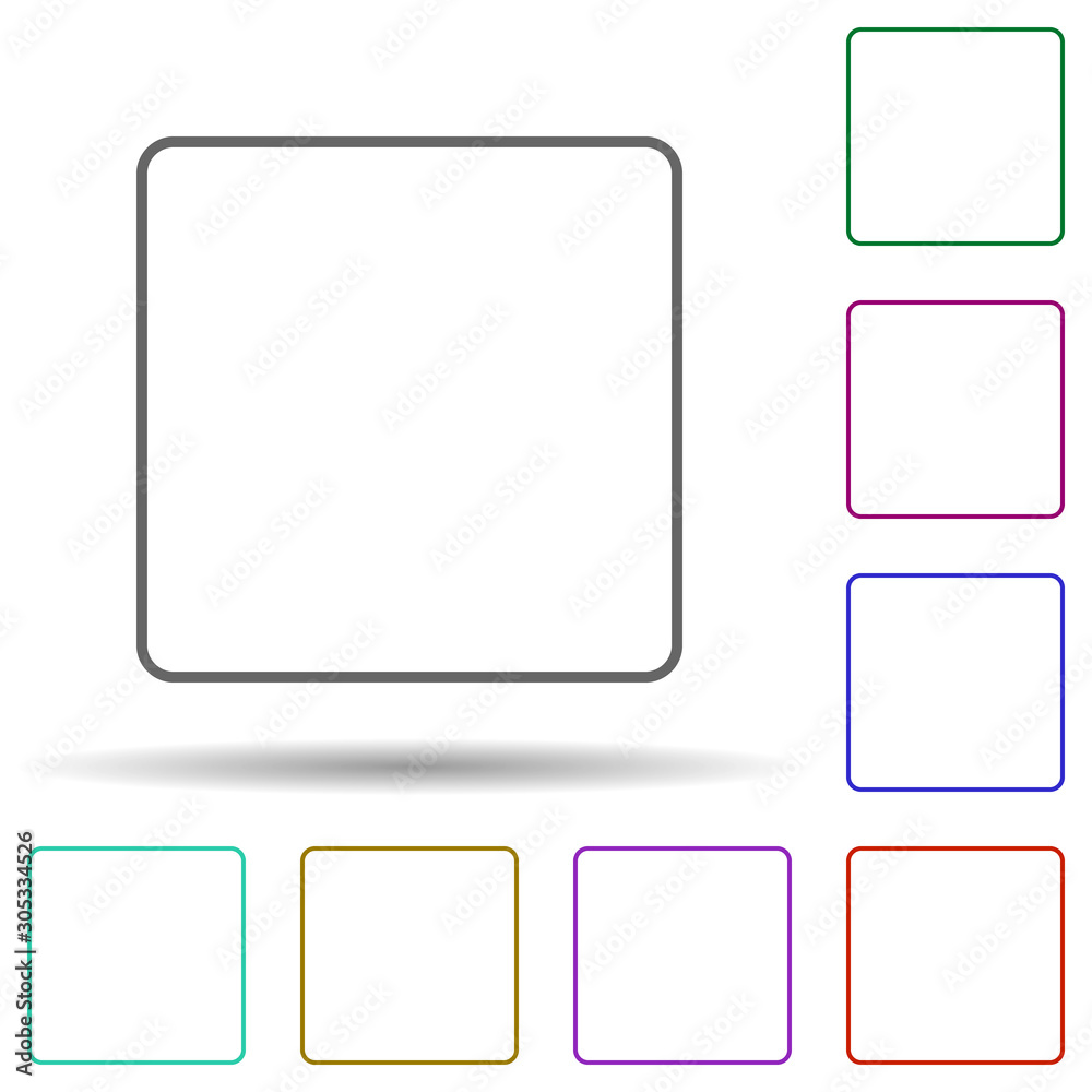 Poster square multi color icon. simple thin line, outline vector of geometric figures icons for ui and ux, 