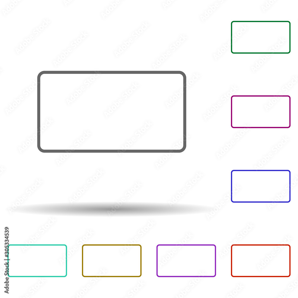 Poster Rectangle multi color icon. Simple thin line, outline vector of geometric figures icons for ui and ux, website or mobile application