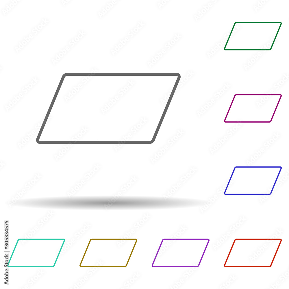 Poster parallelogram multi color icon. simple thin line, outline vector of geometric figures icons for ui a