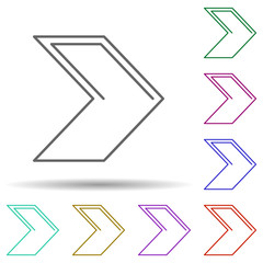 Arrow multi color icon. Simple thin line, outline vector of web icons for ui and ux, website or mobile application