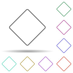 Square multi color icon. Simple thin line, outline vector of geometric figures icons for ui and ux, website or mobile application