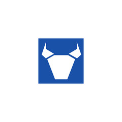 blue Taurus head Logo Template