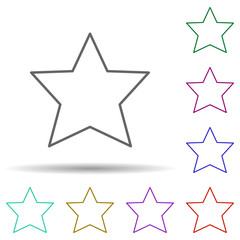 Five-pointed star multi color icon. Simple thin line, outline vector of geometric figures icons for ui and ux, website or mobile application