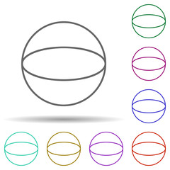 Fototapeta premium 3d circle multi color icon. Simple thin line, outline vector of geometric figures icons for ui and ux, website or mobile application