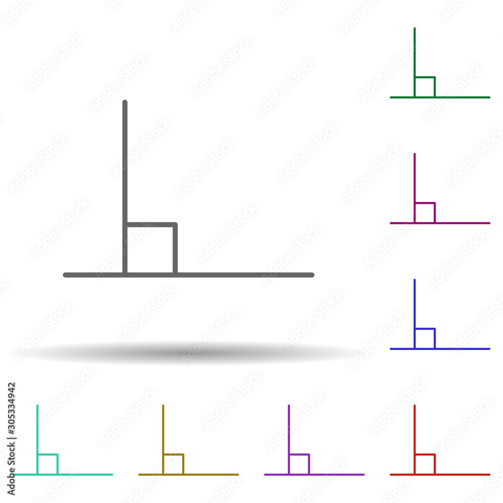 Poster 90 degree angle multi color icon. simple thin line, outline vector of geometric figures icons for ui