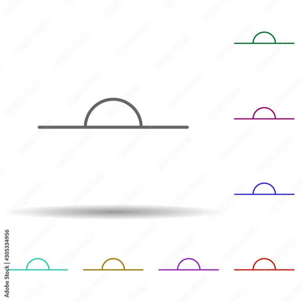 Poster 180 degrees multi color icon. simple thin line, outline vector of geometric figures icons for ui and