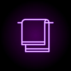 Towel neon icon. Simple thin line, outline vector of cleaning icons for ui and ux, website or mobile application