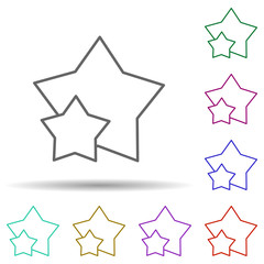Stars multi color icon. Simple thin line, outline vector of stars icons for ui and ux, website or mobile application
