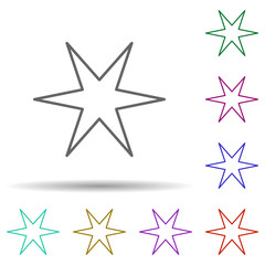 Star multi color icon. Simple thin line, outline vector of stars icons for ui and ux, website or mobile application