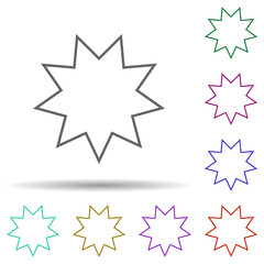Star multi color icon. Simple thin line, outline vector of stars icons for ui and ux, website or mobile application