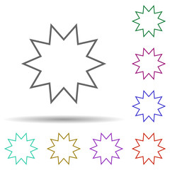 Star multi color icon. Simple thin line, outline vector of stars icons for ui and ux, website or mobile application