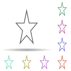 Star multi color icon. Simple thin line, outline vector of stars icons for ui and ux, website or mobile application