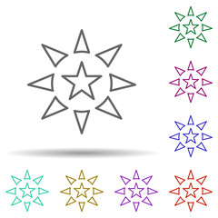 Star multi color icon. Simple thin line, outline vector of stars icons for ui and ux, website or mobile application