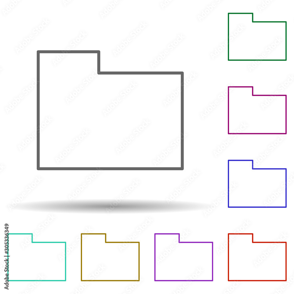 Poster folder multi color icon. simple thin line, outline vector of web icons for ui and ux, website or mob