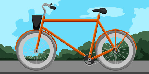 Fototapeta premium Isolated classic bicycle over a natural landscape
