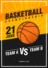 Basketball tournament, modern sports posters design. Vector illustration.