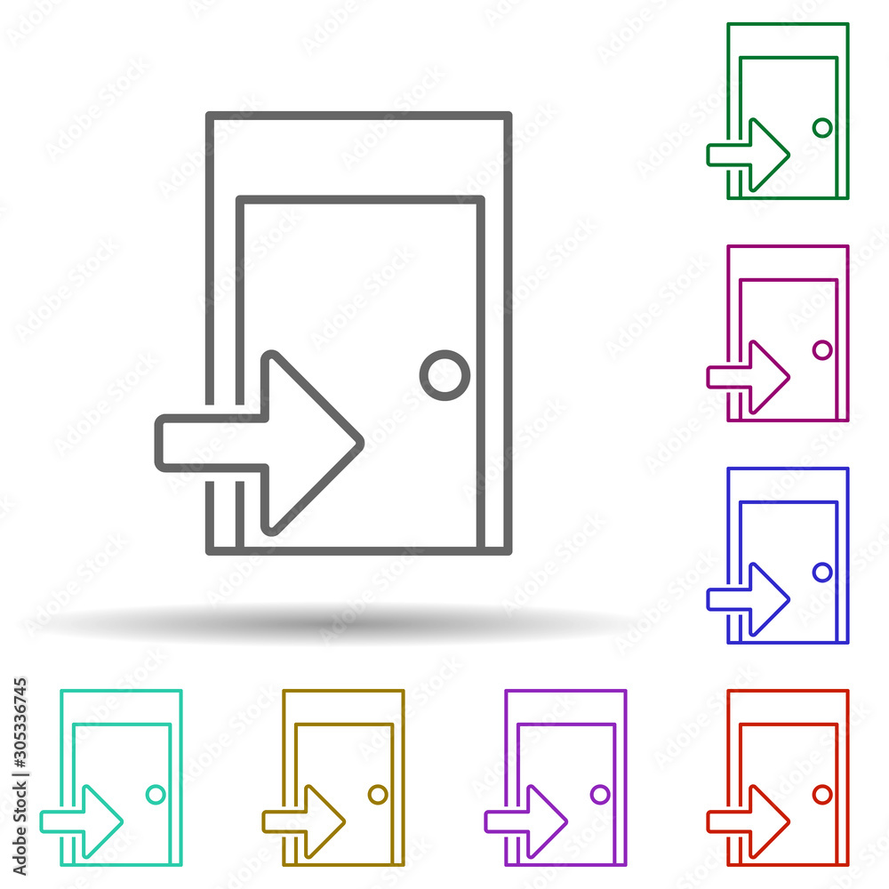 Poster enter sign multi color icon. simple thin line, outline vector of web icons for ui and ux, website or