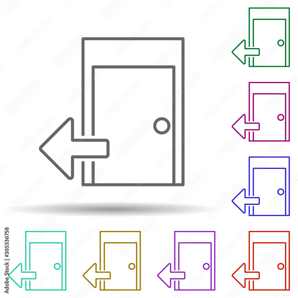 Poster sign out sign multi color icon. simple thin line, outline vector of web icons for ui and ux, website