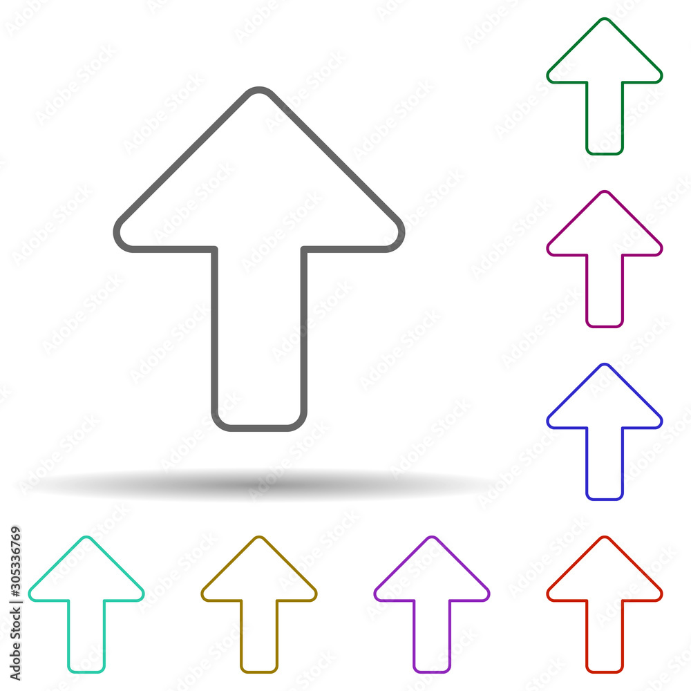 Poster arrow up multi color icon. simple thin line, outline vector of web icons for ui and ux, website or m