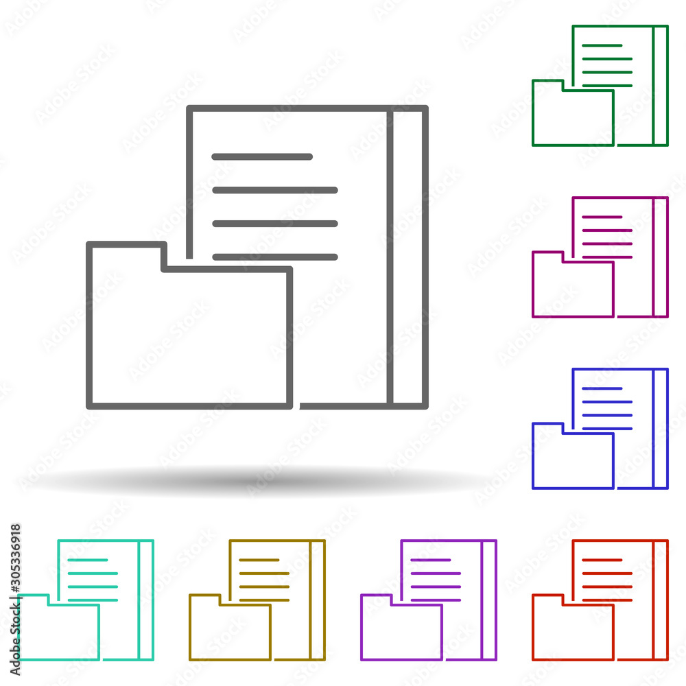 Poster document library multi color icon. simple thin line, outline vector of web icons for ui and ux, webs