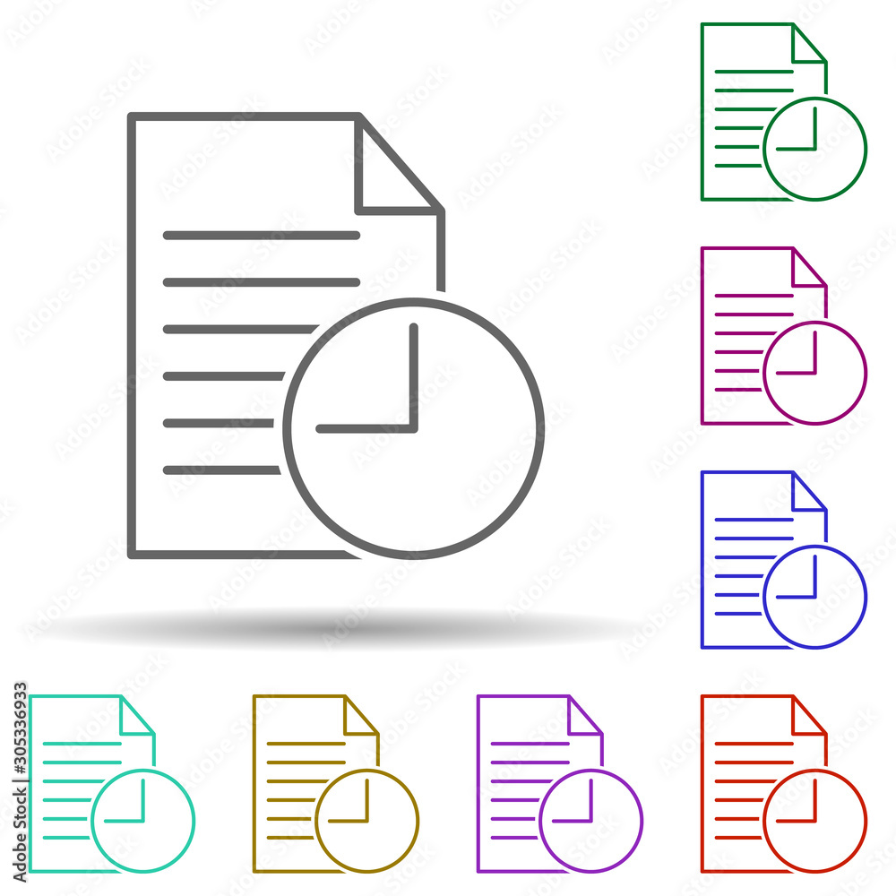 Poster old versions multi color icon. simple thin line, outline vector of web icons for ui and ux, website 