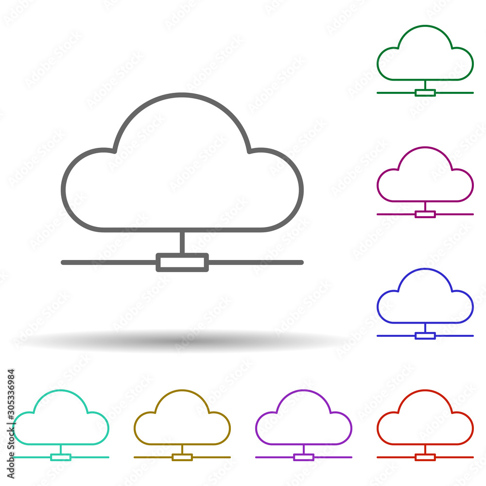 Poster Network sign multi color icon. Simple thin line, outline vector of web icons for ui and ux, website or mobile application