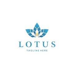 Lotus Flower logo design vector illustration