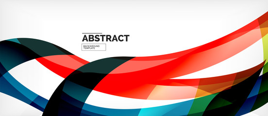 Colorful wave lines abstract background, color line for business or techno presentation