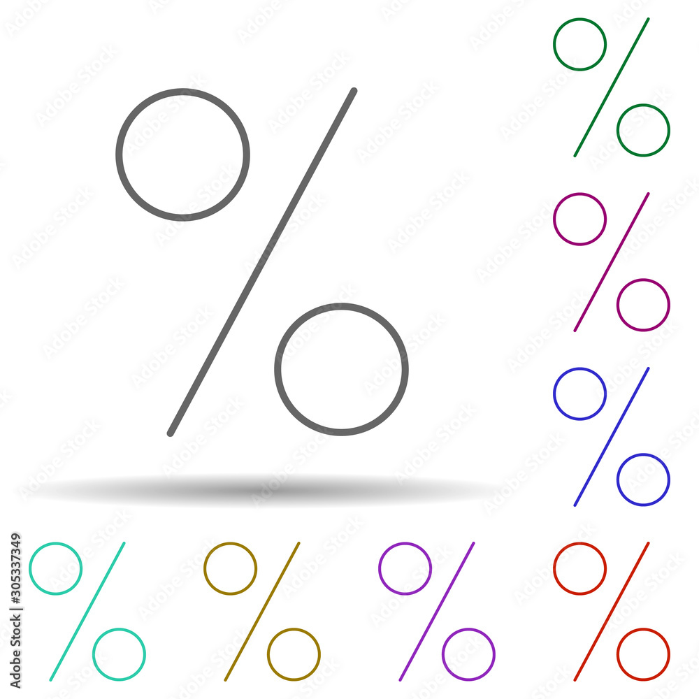 Poster percent sign multi color icon. simple thin line, outline vector of web icons for ui and ux, website 