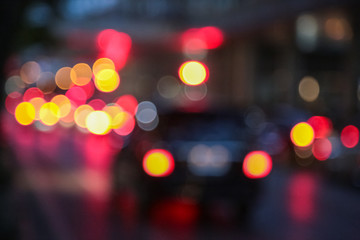 Abstract background blur of traffic jam rush hour in big city