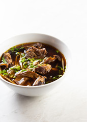 Delicious Braised pork noodles, Thai food noodle