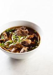 Delicious Braised pork noodles, Thai food noodle