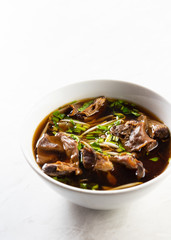 Delicious Braised pork noodles, Thai food noodle