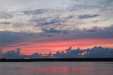 sunset over the river