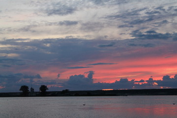 sunset over the river