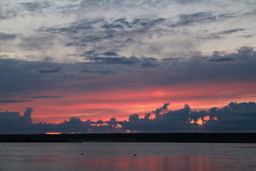 sunset over the river
