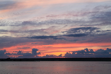 sunset over the river