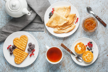 Breakfast - crepes, wafers