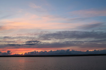 sunset over the river