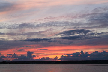 sunset over the river