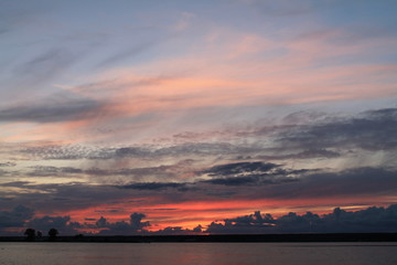 sunset over the river