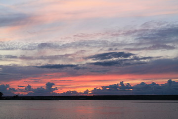 sunset over the river