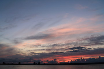 sunset over the river