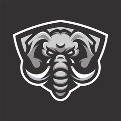 elephant mascot head logo badges