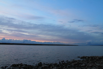 sunset over the river