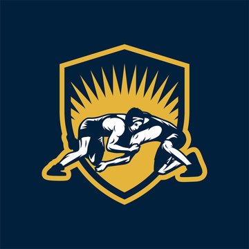 WRESTLING SPORT LOGO BADGES