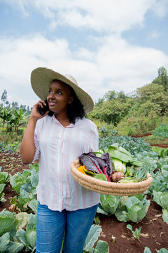 Farmer on the phone