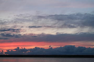 sunset over the river